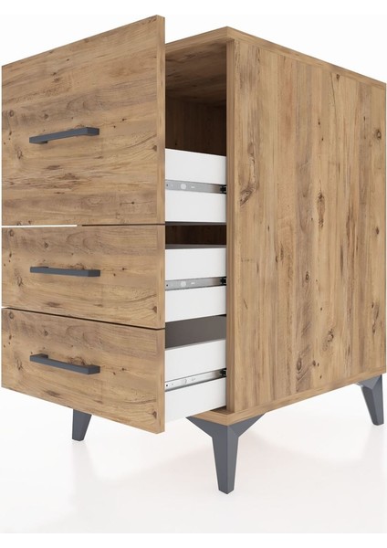 Kronos Komodin 3 Çekmeceli 44X59X80 Çam-Çam indirimleri