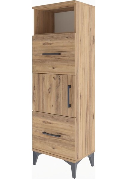 Arges Dolap 2 Raflı 2 Çekmeceli Tek Kapaklı 44X30X134 Çam-Çam modelleri