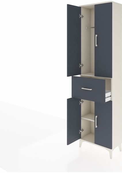 Arges Dolap 2 Raflı Tek Çekmeceli Tek Askılı 60X30X221 Aytaşı-Antrasit fırsatları