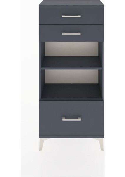 Hyperion Dolap 2 Raflı 3 Çekmeceli 60X44X134 Antrasit-Antrasit