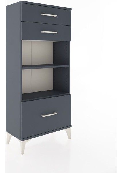 Hyperion Dolap 2 Raflı 3 Çekmeceli 60X44X134 Antrasit-Antrasit fiyatları