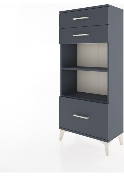 Hyperion Dolap 2 Raflı 3 Çekmeceli 60X44X134 Antrasit-Antrasit modelleri