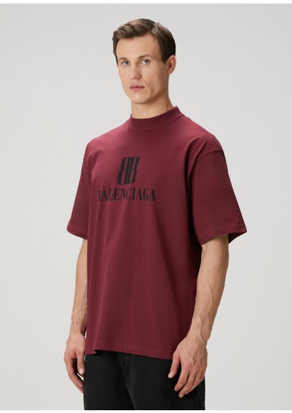 Nano Bb Bordo Logo Baskılı T-Shirt modelleri