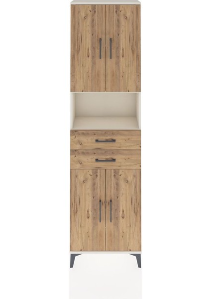 Arges Dolap 4 Raflı 2 Çekmeceli 4 Kapaklı 60X30X221 Aytaşı-Çam