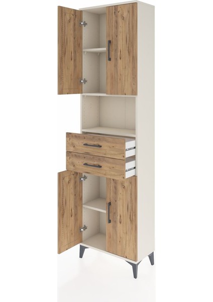 Arges Dolap 4 Raflı 2 Çekmeceli 4 Kapaklı 60X30X221 Aytaşı-Çam fırsatları