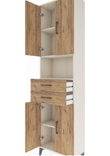 Arges Dolap 4 Raflı 2 Çekmeceli 4 Kapaklı 60X30X221 Aytaşı-Çam indirimleri