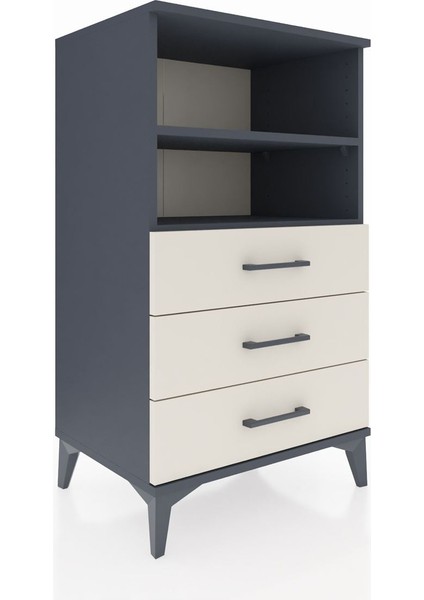 Hyperion Komodin 2 Raflı 3 Çekmeceli 60X44X106 Antrasit-Aytaşı fiyatları