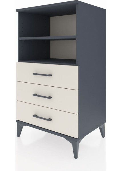 Hyperion Komodin 2 Raflı 3 Çekmeceli 60X44X106 Antrasit-Aytaşı modelleri