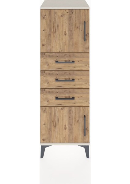 Hyperion Dolap Tek Raflı 3 Çekmeceli 2 Kapaklı 44X44X134 Aytaşı-Çam