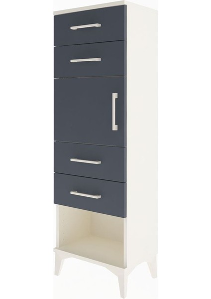 Arges Dolap Tek Raflı 4 Çekmeceli Tek Kapaklı 44X30X134 Aytaşı-Antrasit modelleri