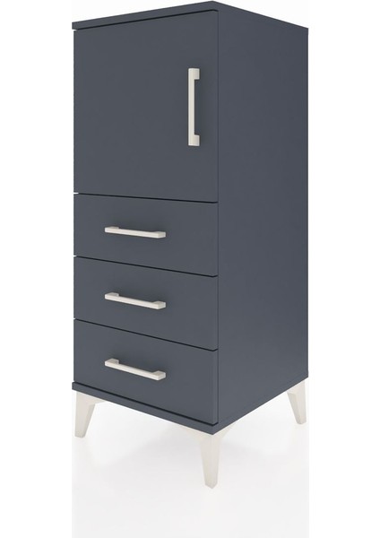 Hyperion Komodin 2 Raflı 3 Çekmeceli Tek Kapaklı 44X44X106 Antrasit-Antrasit modelleri