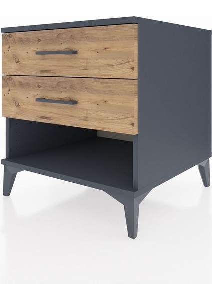 Kronos Komodin 2 Çekmeceli 60X59X64 Antrasit-Çam indirimleri