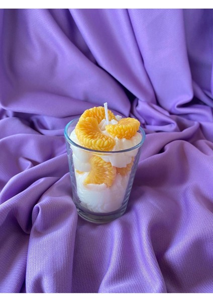 Kremalı Mandalina Dilimli Konsept Hediyelik Aromaterapi Mum