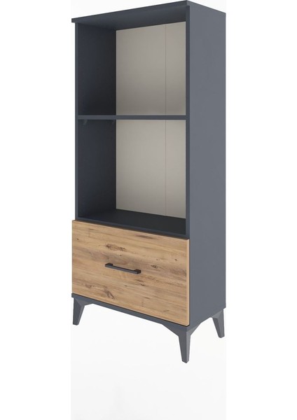 Arges Dolap Tek Raflı Tek Çekmeceli 60X30X134 Antrasit-Çam modelleri