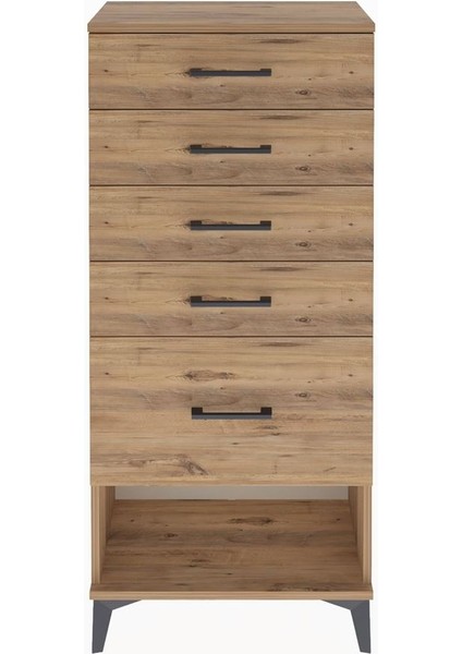 Arges Dolap 5 Çekmeceli 60X30X134 Çam-Çam