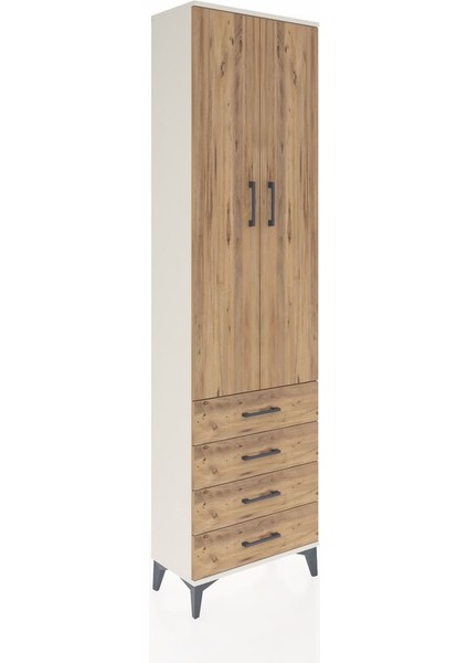 Arges Dolap 4 Raflı 4 Çekmeceli 2 Kapaklı 60X30X221 Aytaşı-Çam fiyatları
