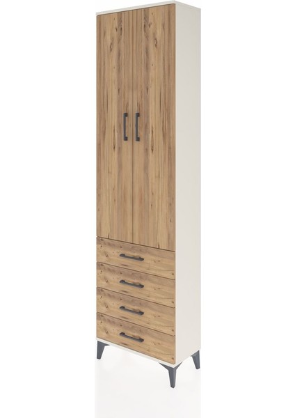 Arges Dolap 4 Raflı 4 Çekmeceli 2 Kapaklı 60X30X221 Aytaşı-Çam modelleri