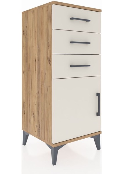 Hyperion Komodin Tek Raflı 3 Çekmeceli Tek Kapaklı 44X44X106 Çam-Aytaşı fiyatları