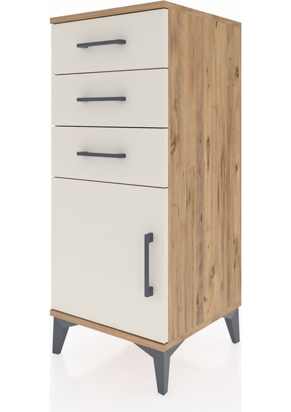 Hyperion Komodin Tek Raflı 3 Çekmeceli Tek Kapaklı 44X44X106 Çam-Aytaşı modelleri