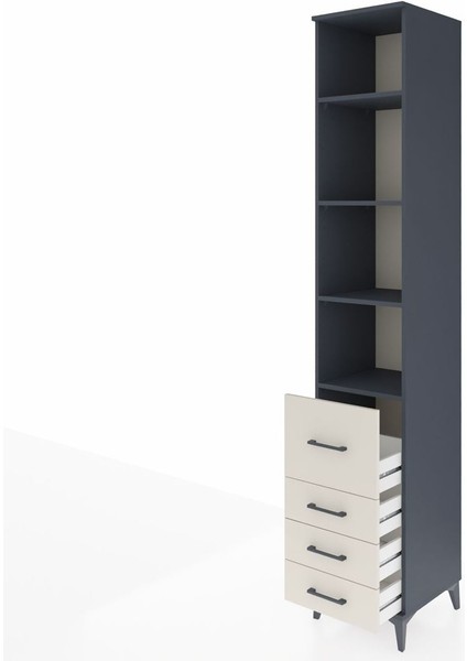 Hyperion Dolap 4 Raflı 4 Çekmeceli 44X44X243 Antrasit-Aytaşı fırsatları
