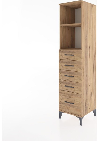 Hyperion Dolap 2 Raflı 5 Çekmeceli 44X44X182 Çam-Çam modelleri