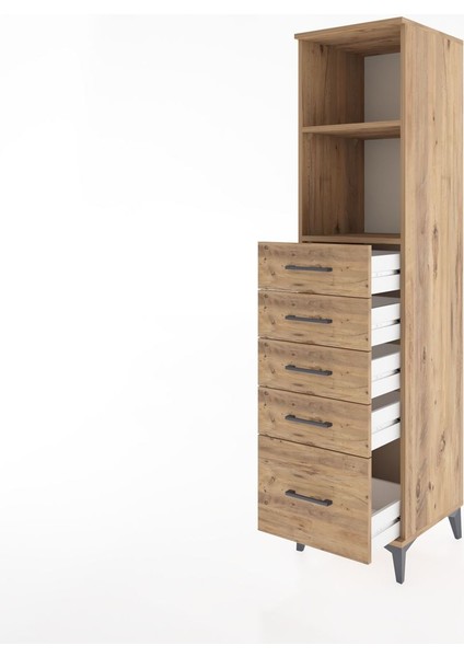 Hyperion Dolap 2 Raflı 5 Çekmeceli 44X44X182 Çam-Çam fırsatları