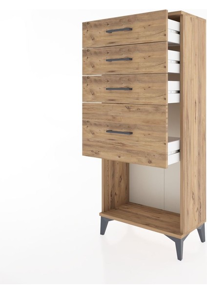 Hyperion Dolap 4 Çekmeceli 60X44X134 Çam-Çam fırsatları