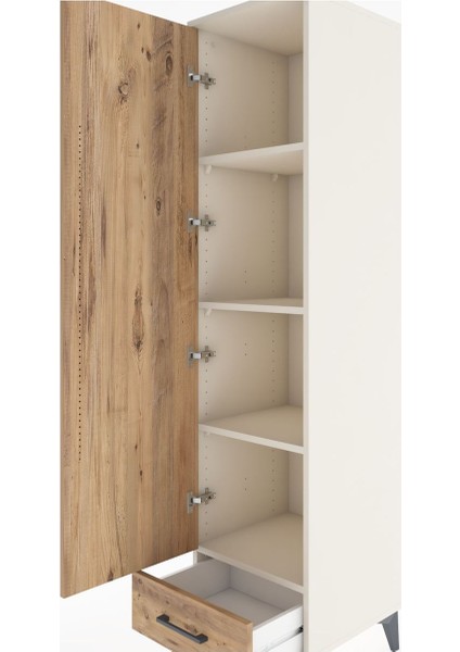 Hyperion Dolap 4 Raflı Tek Çekmeceli Tek Kapaklı 44X44X182 Aytaşı-Çam indirimleri