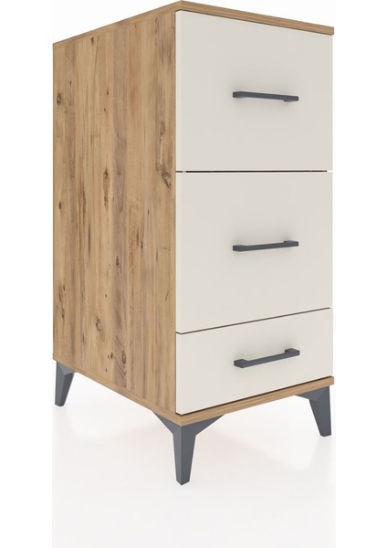 Kronos Komodin 3 Çekmeceli 44X59X96 Çam-Aytaşı fiyatları