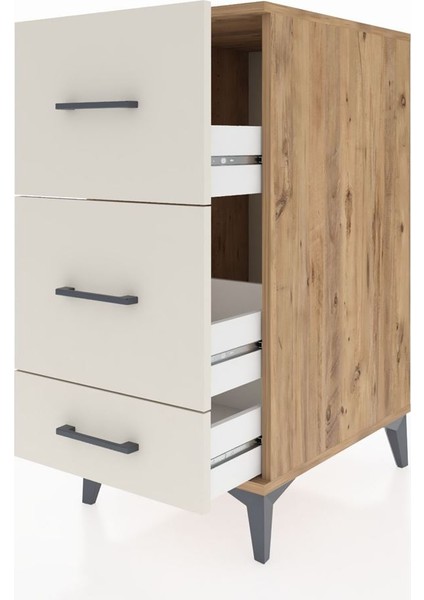 Kronos Komodin 3 Çekmeceli 44X59X96 Çam-Aytaşı fırsatları