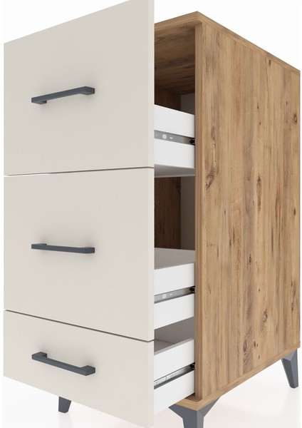 Kronos Komodin 3 Çekmeceli 44X59X96 Çam-Aytaşı indirimleri