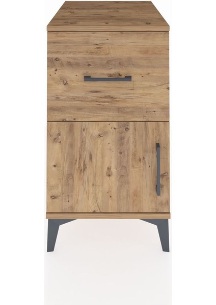 Kronos Komodin Tek Raflı Tek Çekmeceli Tek Kapaklı 44X59X80 Çam-Çam