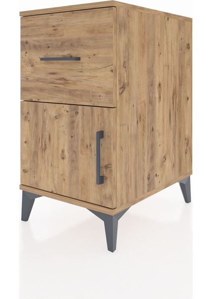 Kronos Komodin Tek Raflı Tek Çekmeceli Tek Kapaklı 44X59X80 Çam-Çam modelleri