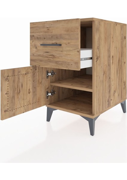 Kronos Komodin Tek Raflı Tek Çekmeceli Tek Kapaklı 44X59X80 Çam-Çam fırsatları