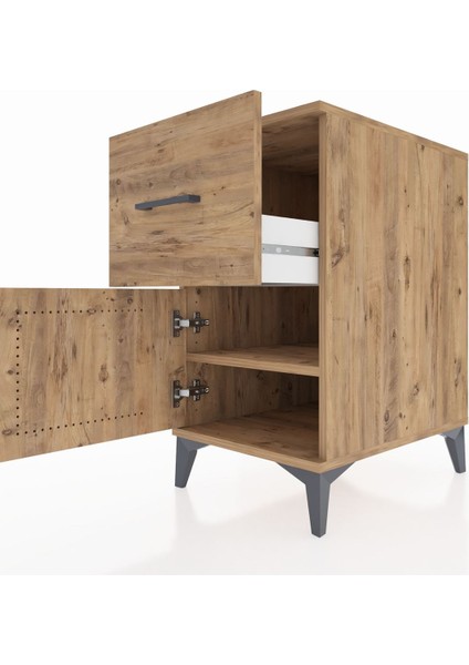 Kronos Komodin Tek Raflı Tek Çekmeceli Tek Kapaklı 44X59X80 Çam-Çam indirimleri