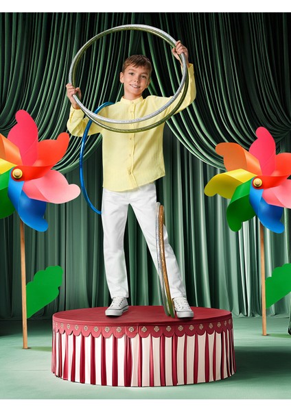 Yeni Sezon Hakim Yaka Dokulu Erkek Çocuk Gömlek