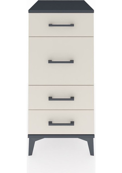 Kronos Komodin 4 Çekmeceli 44X59X96 Antrasit-Aytaşı