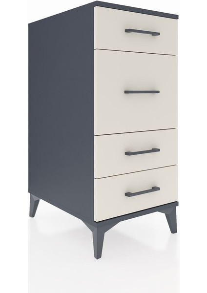 Kronos Komodin 4 Çekmeceli 44X59X96 Antrasit-Aytaşı fiyatları