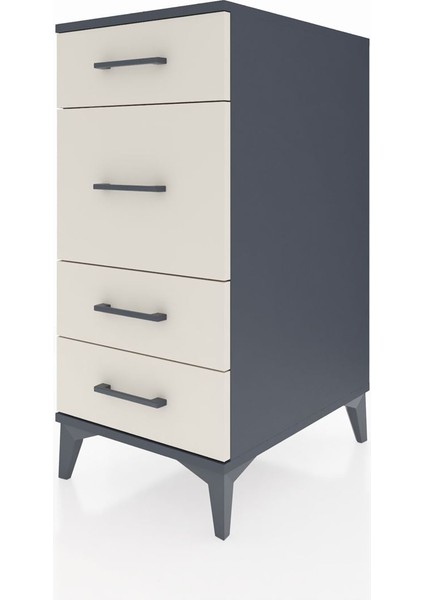Kronos Komodin 4 Çekmeceli 44X59X96 Antrasit-Aytaşı modelleri