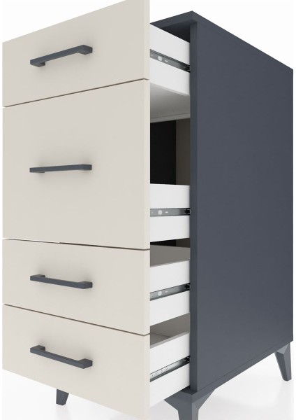 Kronos Komodin 4 Çekmeceli 44X59X96 Antrasit-Aytaşı indirimleri