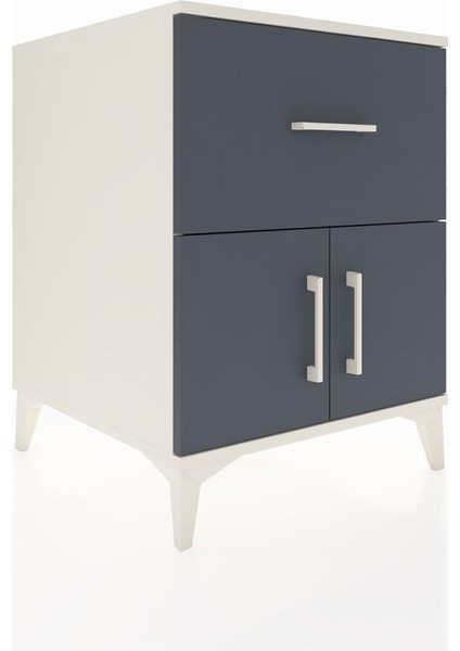 Kronos Komodin Tek Raflı Tek Çekmeceli 2 Kapaklı 60X59X80 Aytaşı-Antrasit fiyatları