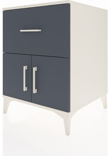 Kronos Komodin Tek Raflı Tek Çekmeceli 2 Kapaklı 60X59X80 Aytaşı-Antrasit modelleri