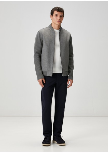 Slim Fit Lacivert Örme Chino Pantolon
