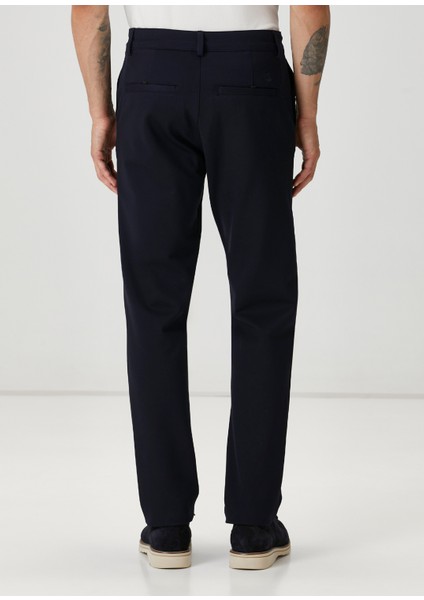 Slim Fit Lacivert Örme Chino Pantolon modelleri