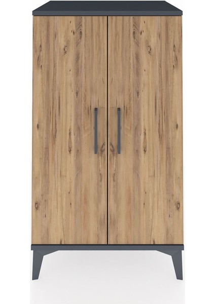 Hyperion Komodin 2 Kapaklı 60X44X106 Antrasit-Çam