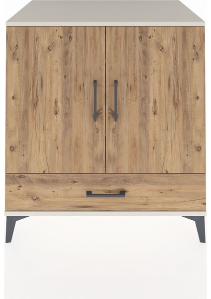 Kronos Şifonyer 3 Raflı Tek Çekmeceli 2 Kapaklı 88X59X96 Aytaşı-Çam