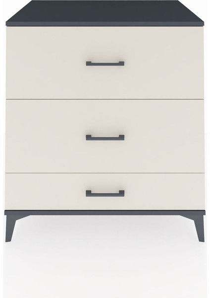Kronos Şifonyer 3 Çekmeceli 88X59X96 Antrasit-Aytaşı