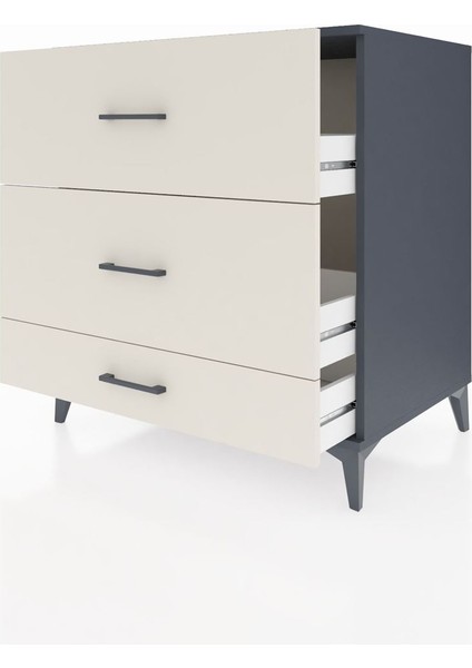 Kronos Şifonyer 3 Çekmeceli 88X59X96 Antrasit-Aytaşı fırsatları