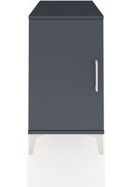 Kronos Komodin 2 Raflı Tek Kapaklı 44X59X80 Antrasit-Antrasit