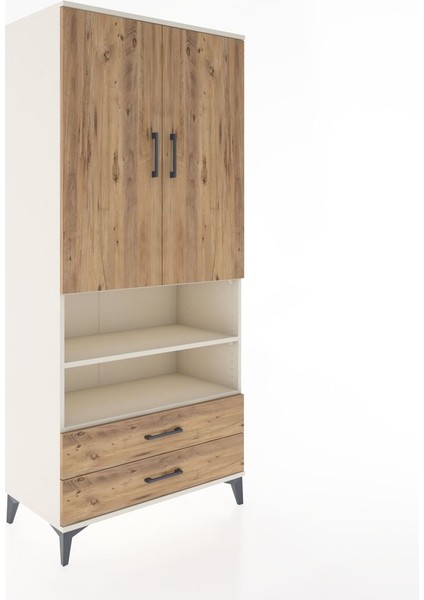 Hyperion Dolap 3 Raflı 2 Çekmeceli Tek Askılı 88X44X195 Aytaşı-Çam fiyatları